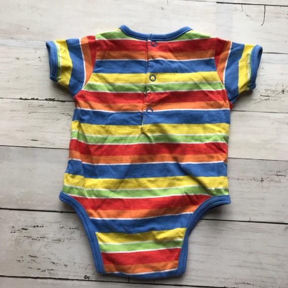 Little Me Baby Colorful Stripe Short Sleeve Onesie - Picture 3 of 7